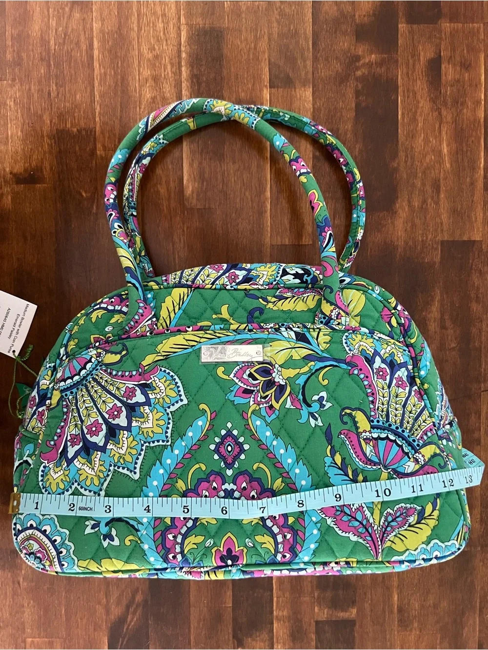 Vera Bradley Emerald Paisley “Medium Bowler” Bag & Coin Purse